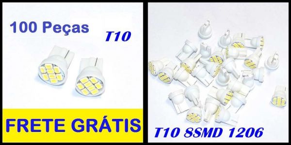 100 Lampadas Pingo 8 Led T10
