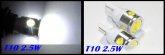 2 Lâmpadas T10 2.5w - 4 Led's (o par)